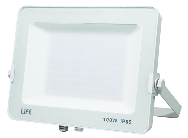 FARETTO SLIM BIANCO IP65,100W, 110°,3000K, 220-240Vac,LM8000