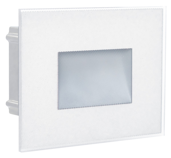 PUNTO LUCE SEGNA PASSO IN VETRO BIANCO, X503, IP65 3.5W TRICOLOR