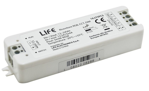 [LIF-16LT5PCS] DECODER RF 2,4GHz a Control. Dimmer RGB 12V(144W/24V288W)4A3