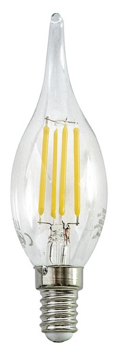 [LIF-39920123N40] LAMPADA LED C.FIAMMA CF35, Fil.Trasp,E14,6W,4000K,LM810