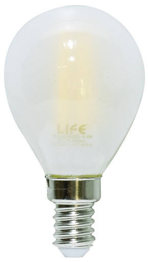 [LIF-39920256CS] LAMPADA LED P45 FILAMENTO SMERIGLIATA E14 4W 2700K LM400