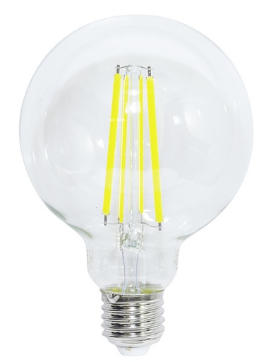 [LIF-39920388C27] LAMPADA LED GLOBO G125 serie Filament Trasp., E27, 8W,FA320°, 2700K,220Vac,LM1055,CRI80, 125*178mm, Classe E