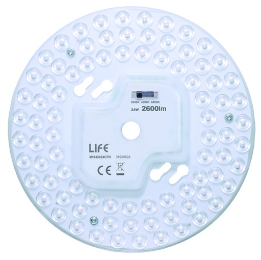 [LIF-39942424CFN] MODULO LED A DISCO CON MAGNETE, 24W, 170°LM2600 170° TRICOLO