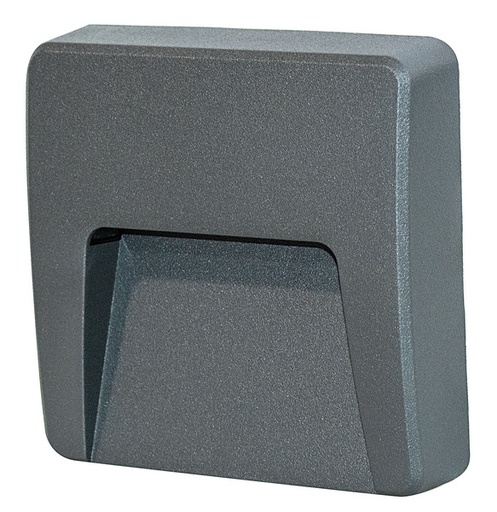[LIF-399PL5122GC] SEGNA PASSO QUADRATO, IP65,220Vac, 3W, 3000K120x120x32mm GRIGIO