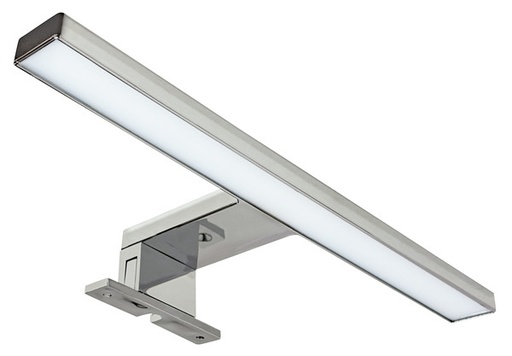 [LIF-399PL2030HN -] APPLIQUE a LED da Bagno, Lampada Specchio Bagno, IP44, 5W, 400lm, Luce 4000K, CRI80, 300x103x40mm, Cromata, con staffa a muro e specchio.
