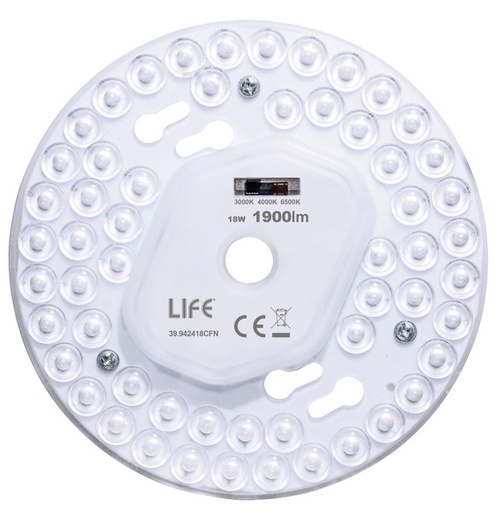 [LIF-39942418CFN] LIF-39942418CFN - MODULO LED A DISCO CON MAGNETE, 18W, 170°, 3000K/4000K/6500K, 1900LM, CRI80, D.130mm